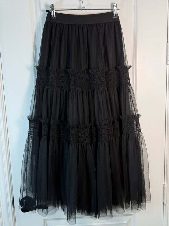 DAZY Dresses & Skirts - DAZY Women's Mesh Solid Color Simple Daily Skirt,Ruffle Fall Skirts